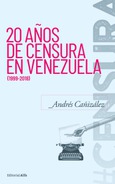 Portada de: 20 años de censura en Venezuela (1999-2018)